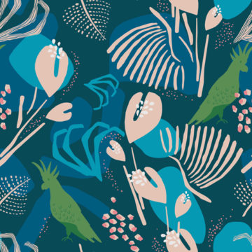 Custom Fabric 'Tropical Mix Blue' by Vanessa Holiday