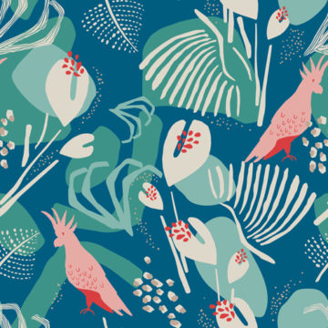 Custom Fabric 'Tropical Mix Green' by Vanessa Holiday