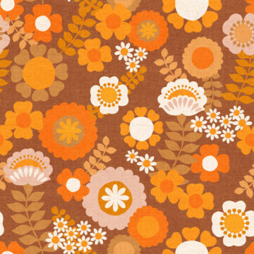 Custom Fabric 'Vintage Nostalgia 1970s Floral' by Cecilia Mok