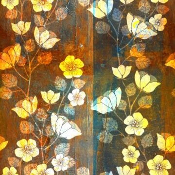 Custom Fabric 'Wabi Sabi Floral Panel' by Cecilia Mok