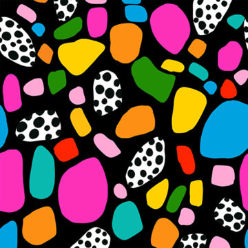 Custom Fabric 'Pebbles Black' by Whimsy Kaleidoscope