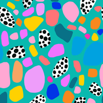 Custom Fabric 'Pebbles Teal' by Whimsy Kaleidoscope