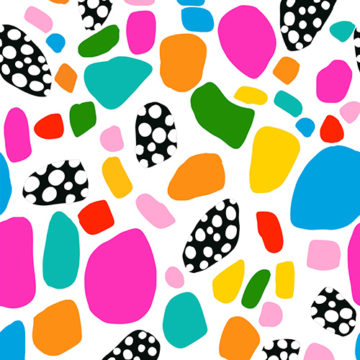 Custom Fabric 'Pebbles White' by Whimsy Kaleidoscope
