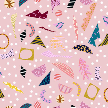 Custom Fabric 'Shape Exploration Pink' by Whimsy Kaleidoscope