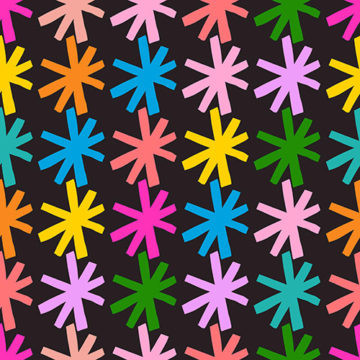 Custom Fabric 'Starry Starry Black' by Whimsy Kaleidoscope