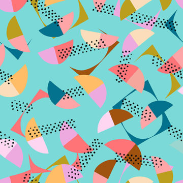 Custom Fabric 'Umbrella Mint' by Whimsy Kaleidoscope