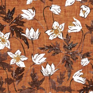 Custom Fabric 'Wild Anemone Burnt Orange' by Esther Fallon Lau 