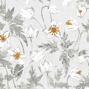 Custom Fabric 'Wild Anemone White' by Esther Fallon Lau 