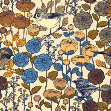 Custom Fabric 'Winter Garden Antique Cream' by Cecilia Mok