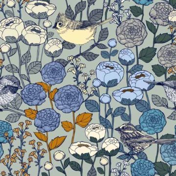 Custom Fabric 'Winter Garden Frost' by Cecilia Mok