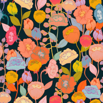 Custom Fabric 'Wonderland Flowers' by Cecilia Mok