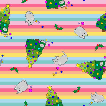 Custom Fabric 'Kitty Christmas' by Zonkt - by Kim Spiteri