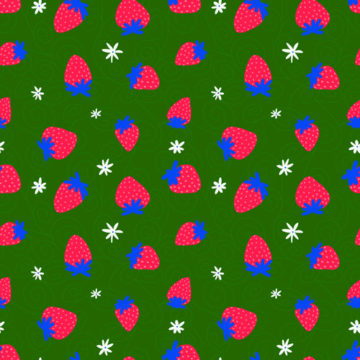 Custom Fabric 'Strawberry Fields Green' by Zonkt - by Kim Spiteri