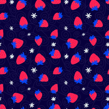 Custom Fabric 'Strawberry Fields Navy' by Zonkt - by Kim Spiteri