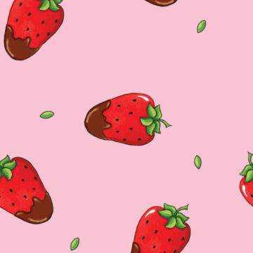 Custom Fabric 'Choco Pink Strawberry' by Angie Hollister