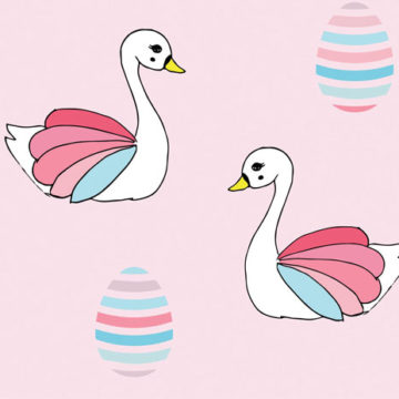 Custom Fabric 'Easter Swan Pink' by Angie Hollister
