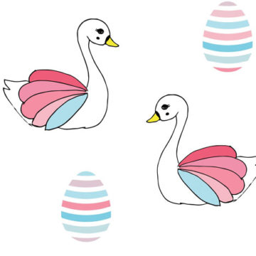 Custom Fabric 'Easter Swan White' by Angie Hollister