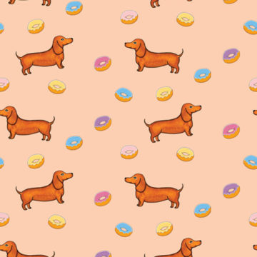 Custom Fabric 'Sausage Dog Peach' by Angie Hollister