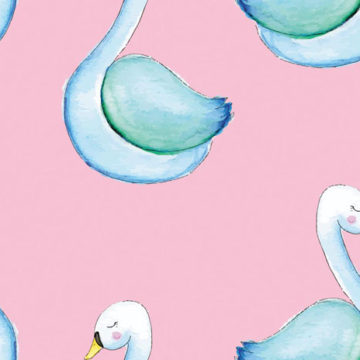 Custom Fabric 'Swans Peach' by Angie Hollister