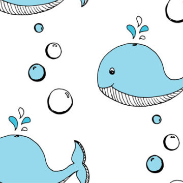 Custom Fabric 'Whales Blue' by Angie Hollister