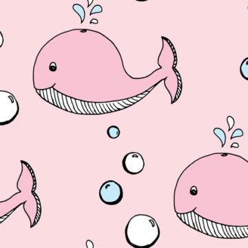 Custom Fabric 'Whales Pink' by Angie Hollister
