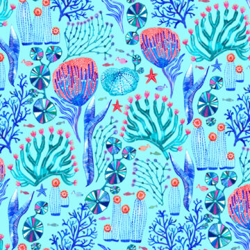 Custom Fabric 'Bloom Lagoon Aqua' by Lordy Dordie