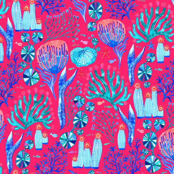 Custom Fabric 'Bloom Lagoon Magenta' by Lordy Dordie