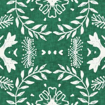 Custom Fabric 'Encaustic Tile Green' by Esther Fallon Lau 