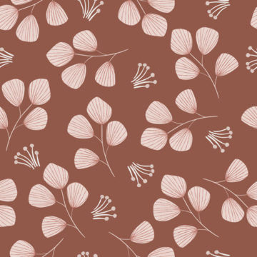Custom Fabric 'Floral on Brown' by Mel Armstrong