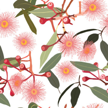 Custom Fabric 'Flowering Gum White' by Indigo Thread