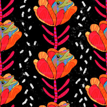 Custom Fabric 'Frilled Neck Blooms' by Bronwyn Seedeen
