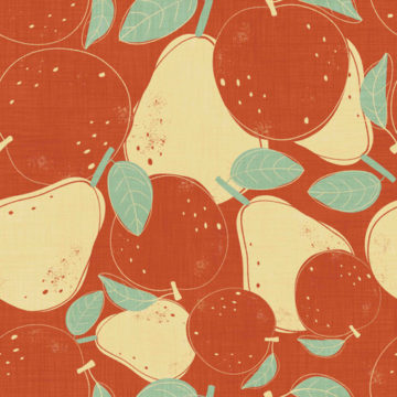 Custom Fabric 'Fruit Song Apples and Pears' by Mel Armstrong
