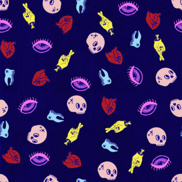 Custom Fabric 'Halloween Toss Repeat' by Katie Makes A Dress
