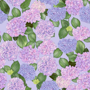 Custom Fabric 'Hydrangeas' by Eugenia Tsimiklis