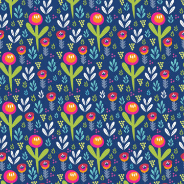 Custom Fabric 'Wildflowers Blue' by Julie Harrison