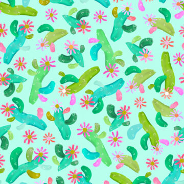 Custom Fabric 'Prickles Mint Green' by Elephant and Rose