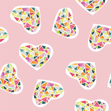 Custom Fabric 'Rainbow Heart' by Rachael King