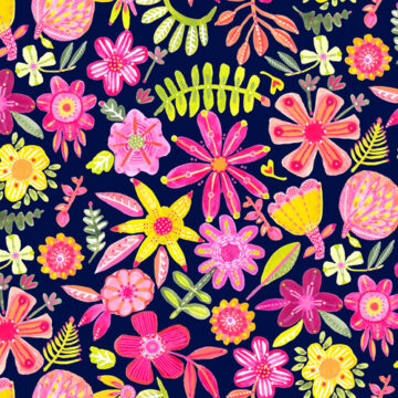Custom Fabric 'Spring Garden Navy' by Lordy Dordie