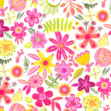 Custom Fabric 'Spring Garden White' by Lordy Dordie