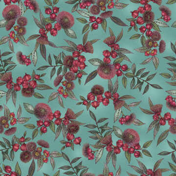Custom Fabric 'Eucalyptus Kingsmillii Aqua' by Eloise Short Design
