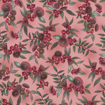 Custom Fabric 'Eucalyptus Kingsmillii Pink' by Eloise Short Design