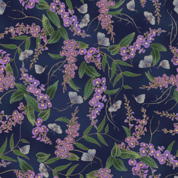 Custom Fabric 'Hardenbergia Purple' by Eloise Short Design