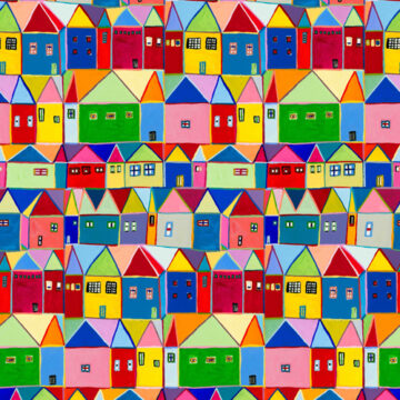 Custom Fabric 'Village' by Lordy Dordie