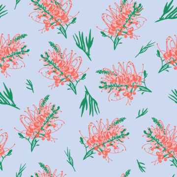 Custom Fabric 'Wildflowers Christmas Collection Grevillia' by Indigo Thread